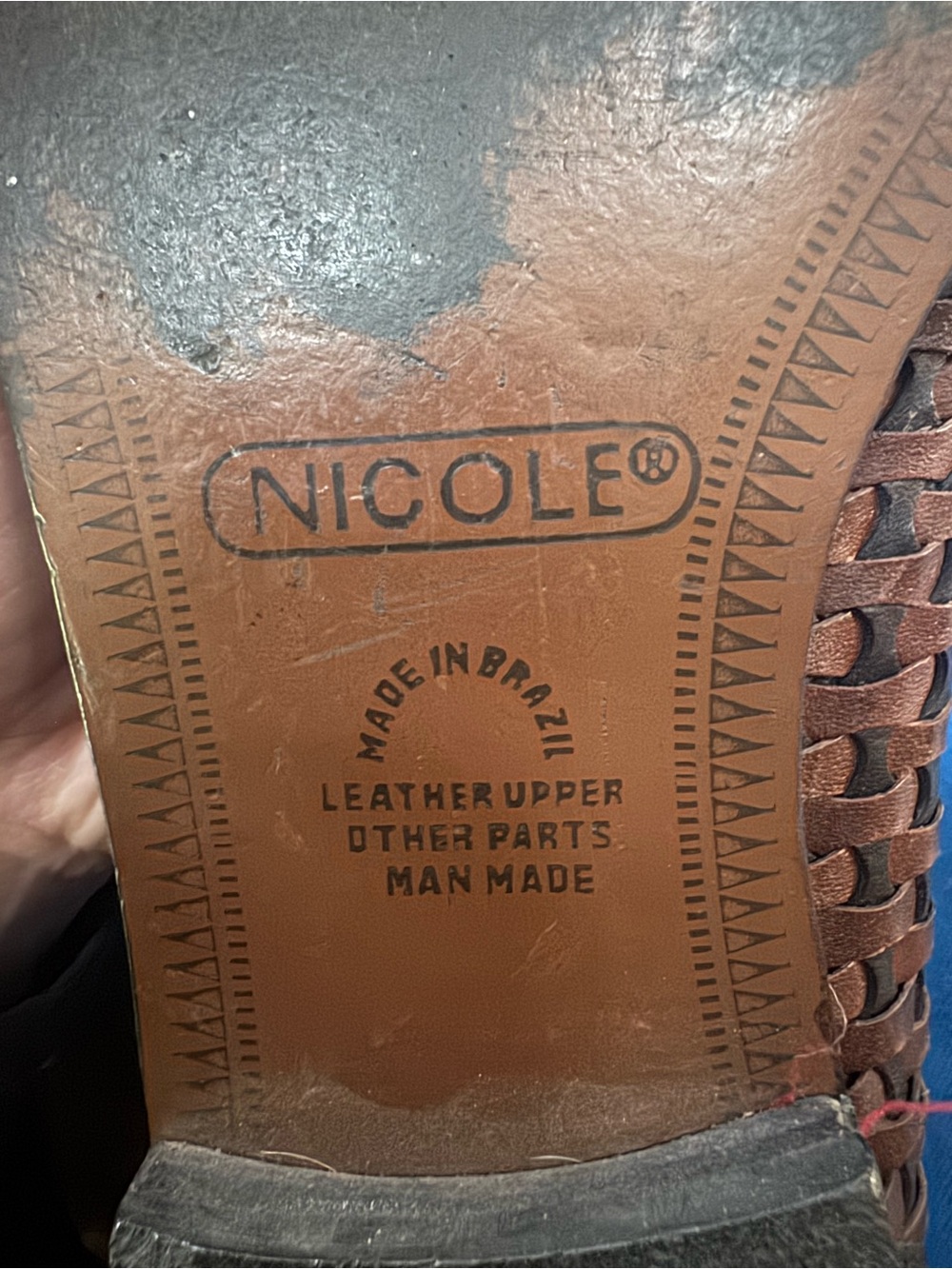 Vintage Nicole Women's Woven Leather Flats in Brown and Black - Picture 3 of 5